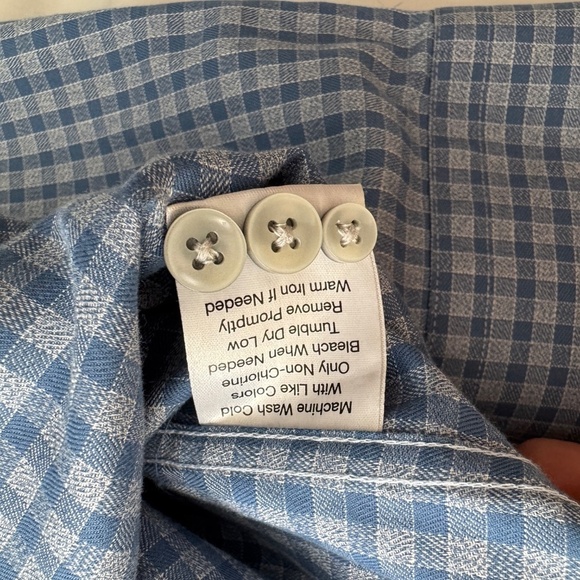 Joseph Abboud Men's Long‎ Sleeve Mini Check Button Up Shirt Blue Size X-Large - Picture 6 of 12